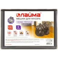 Мешок для мусора «Laima» 601394, особо прочный, черный, 240 л, 5 шт