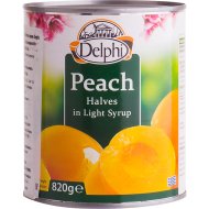 Персики Delphi половинки в сиропе, 820 г