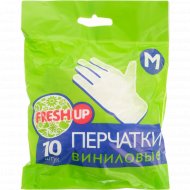 Перчатки виниловые «FreshUp» одноразовые, размер M, 10 шт