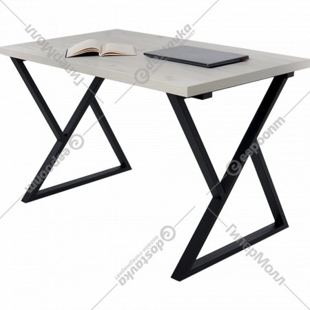 Обеденный стол «Millwood» Дели, ЛДСП дуб белый крафт/черный, 120х70х75 см