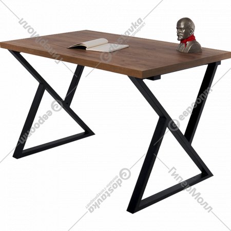 Обеденный стол «Millwood» Дели, ЛДСП дуб табачный крафт/черный, 120х70х75 см
