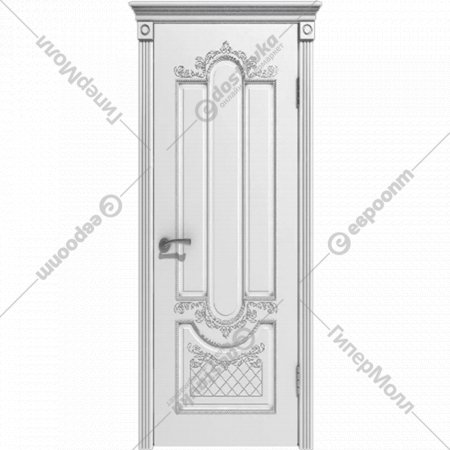 Дверь «Эстель люкс» Александрия ДГ Белая эмаль, 200х60 см