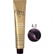 Крем-краска для волос «Fanola» Oro, OP4.2, с кератином, частицами золота и аргановым маслом, 100 мл