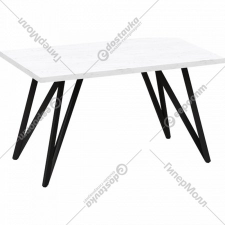 Обеденный стол «Millwood» Женева 18 мм, ЛДСП дуб белый крафт/черный, 100х70х73 см