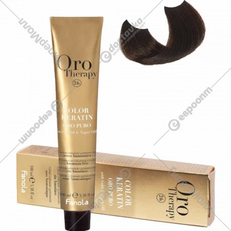 Крем-краска для волос «Fanola» Oro, OP6.00, с кератином, частицами золота и аргановым маслом, 100 мл