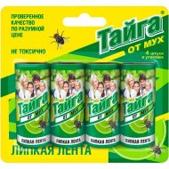Липкая лента от мух «Тайга» 4х48 шт