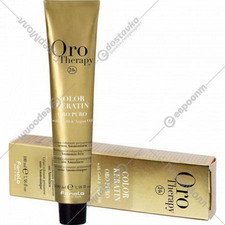 Крем-краска для волос «Fanola» Oro, OP1.0, с кератином, частицами золота и аргановым маслом, 100 мл