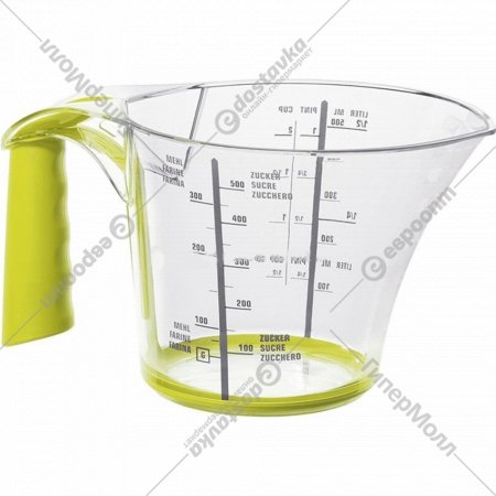 Мерный стакан «Rotho» Loft, прозрачный/зеленый, 1111605070, 0.6 л