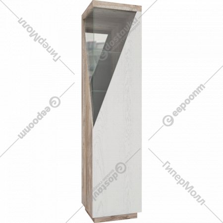 Шкаф с витриной «Мебель-КМК» П Лайт, КМК 0551.7, дуб юкон/дуб полярный