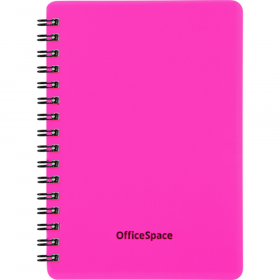 Записная книжка «OfficeSpace» Neon, А6, 60 листов, на гребне, розовый