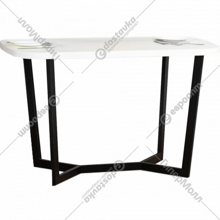 Обеденный стол «Millwood» Мюнхен, ЛДСП белый/черный, 130х80х75 см
