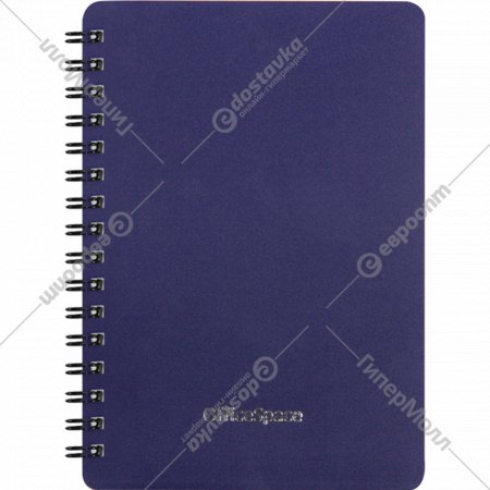 Записная книжка «OfficeSpace» Base, А6, 60 листов, на гребне, синий