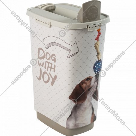 Контейнер для корма «Rotho» Cody, Dog with Joy, белый, 4002010535, 50 л