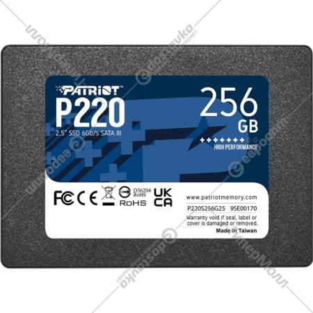 SSD диск «Patriot» P220S256G25, 256Gb