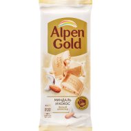 Шоколад белый «Alpen Gold» с миндалем и кокосовой стружкой, 80 г