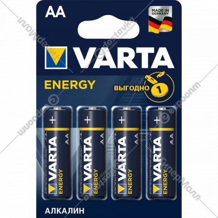 Элемент питания «Varta» Energy LR6/АА, алкалиновый, 4 шт