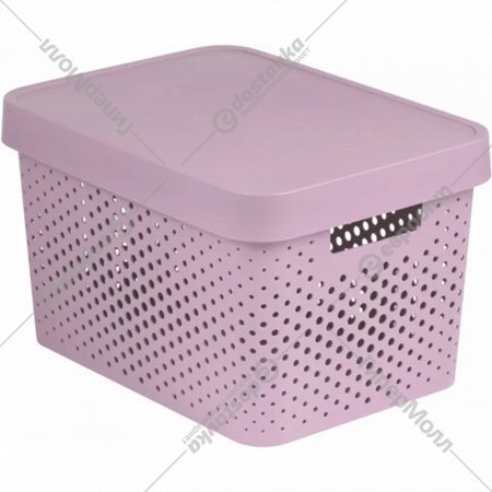 Коробка «Curver» infinity lid dots, 229152, розовый, 360x270x220 мм