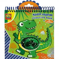 Книжка-раскраска «SES Creative» Волшебные блестки-пайетки Динозаврик, 00116