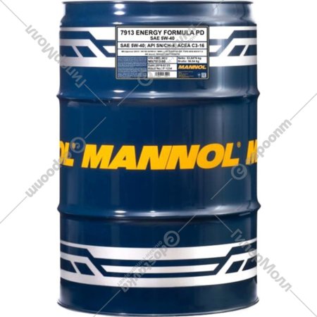 Масло моторное синтетическое «Mannol» Energy Formula PD, 5W-40, 60 л