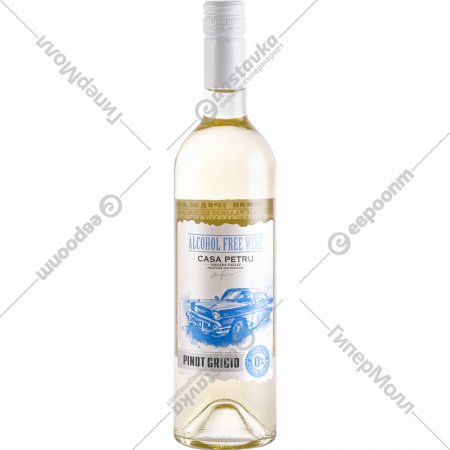 Вино безалкогольное «Casa petru» Pinot Grigio, белое, полусладкое, 0.75 л