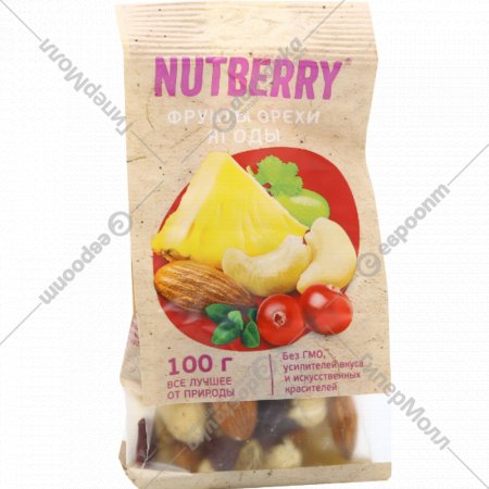 Смесь орехов и сухофруктов «Nutberry» из орехов, фруктов и ягод, 100 г