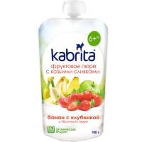 

Пюре"KABRITA"(банан с клубникой)100г