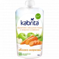 Пюре фруктово-овощное «Kabrita» с козьими сливками, яблоко и морковь, 100 г