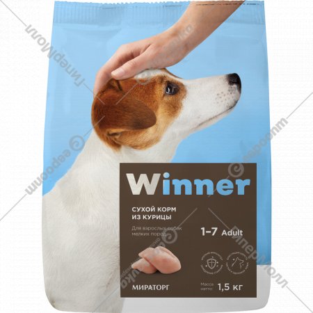 Корм для собак «Winner» из курицы, 1.5 кг