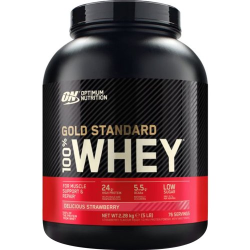 БАД «Optimum nutrition» 100%, Whey Gold Standard, клубника, 2.28 кг