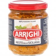 Соус на основе растительных масел «Arrighi» Песто Сицилийский с томат, 190 г