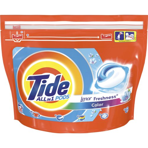 Капсулы для стирки «Tide» All in 1, Lenor, Color, 58 шт