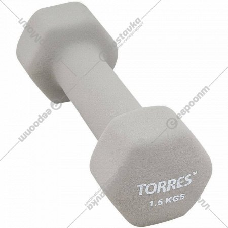 Гантель «Torres» PL550115, серый, 1.5 кг