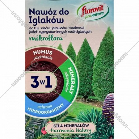 Удобрение «Florovit» Про Натура Микрофлора 3в1, для хвойных, гранулы, 1 кг