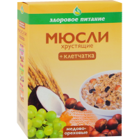 

Мюсли "ХРУСТЯЩИЕ+КЛЕТЧАТКА" (ор,мед)250г