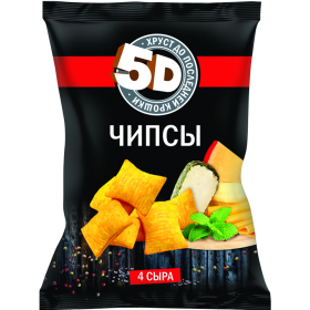 Чипсы «5D» пше­нич­ные, со вкусом 4 сыра, 90 г