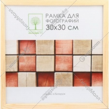 Рамка «Палитра» деревянная со стеклом 30х30 см, Д18С