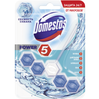 

Блок д/унитаза"DOMESTOS"(свеж.океана)55г