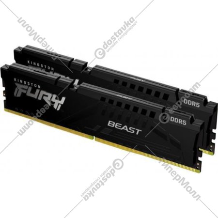 Оперативная память «Kingston» 32GB, 2x16GB PC-41600 DDR5-5200 FURY Beast, KF552C40BBK2-32 Black CL-40