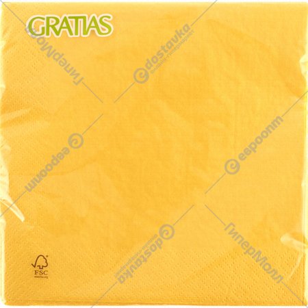 Салфетки бумажные «GRATIAS» Желтые, 33х33 см, 2 слоя, 25 листов