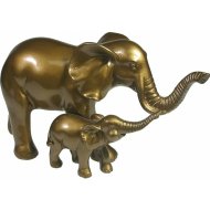 Фигура декоративная «Слониха со слоненком» бронза, 12х9х22 см