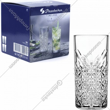 Набор стаканов «Pasabahce» Таймлесс, 52800, 1100835, 4х450 мл