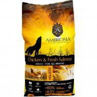 Корм для собак «Ambrosia» Grain Free, для всех пород, курица/лосось, 12 кг