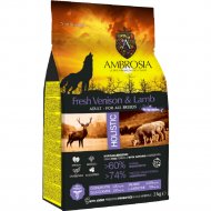 Корм для собак «Ambrosia» Grain Free, для всех пород, оленина/ягненок, 2 кг