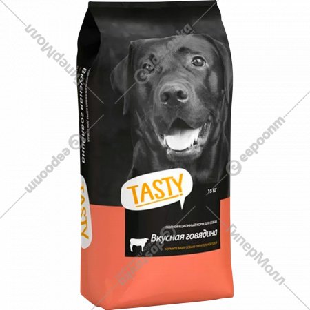 Корм для собак «Tasty Dog» Полнорационный, с говядиной, 15 кг