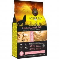 Корм для щенков «Ambrosia» Grain Free, для всех пород, курица/рыба, 2 кг