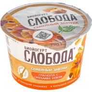 Биойогурт Слобода Семейный завтрак с гранолой и изюмом, 5%, 190 г