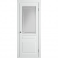Дверь «Colorit» К2 ДО Белая эмаль/Матовое полосы, 200х60 см