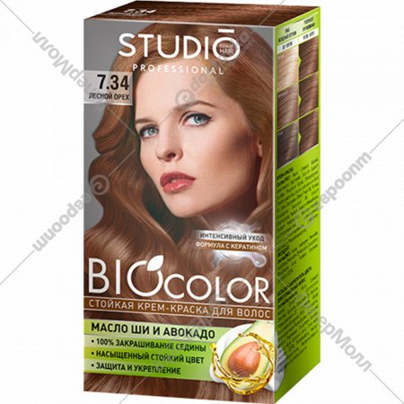 Крем-краска для волос «Studio Professional» BIOcolor, лесной орех, тон 7.34, 115 мл