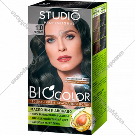 Крем-краска для волос «Studio Professional» BIOcolor, черный, тон 1.0, 115 мл