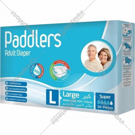 Подгузники для взрослых «Paddlers» Jumbo pack, Large, 30 шт
